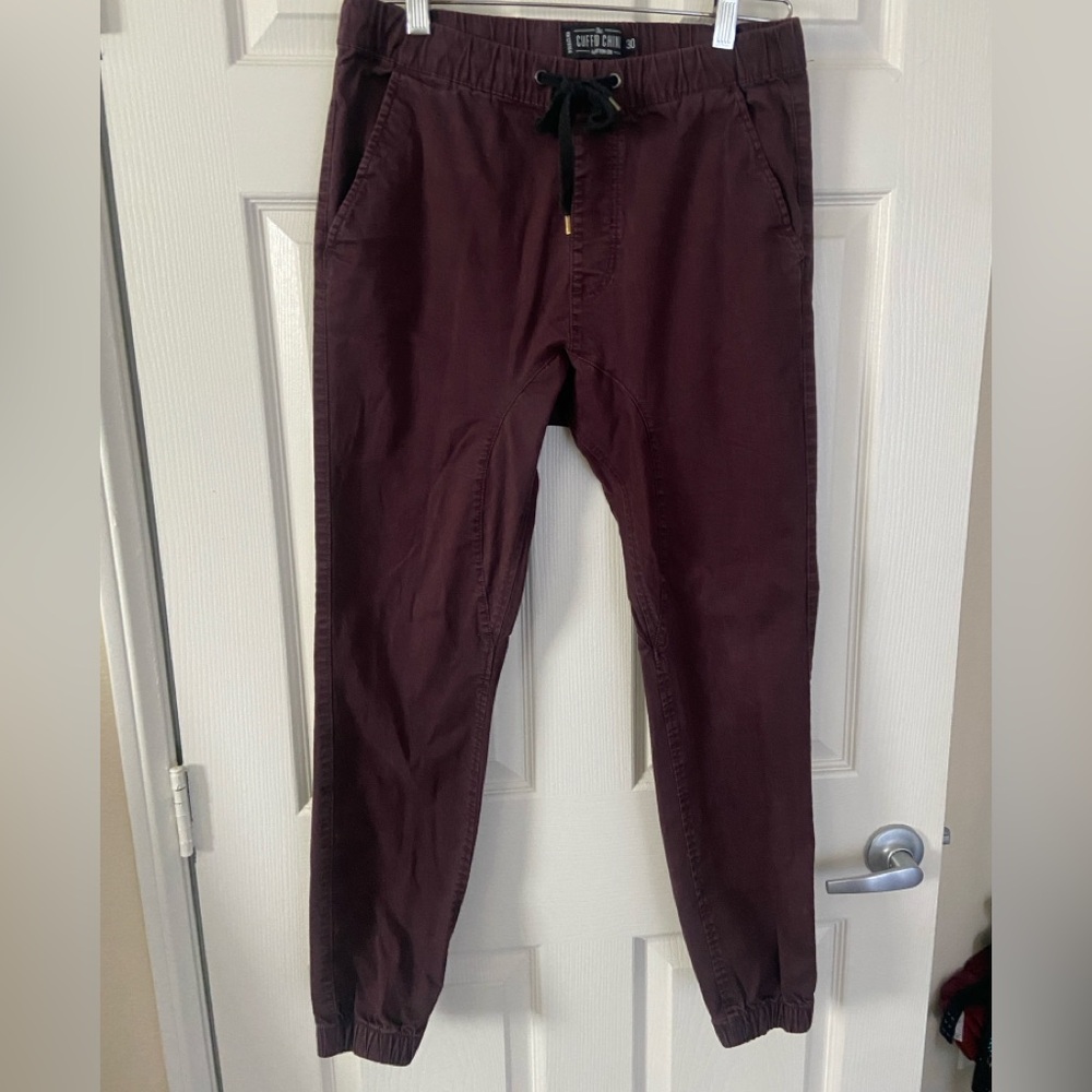 Cotton On Men's Dark Burgundy Joggers